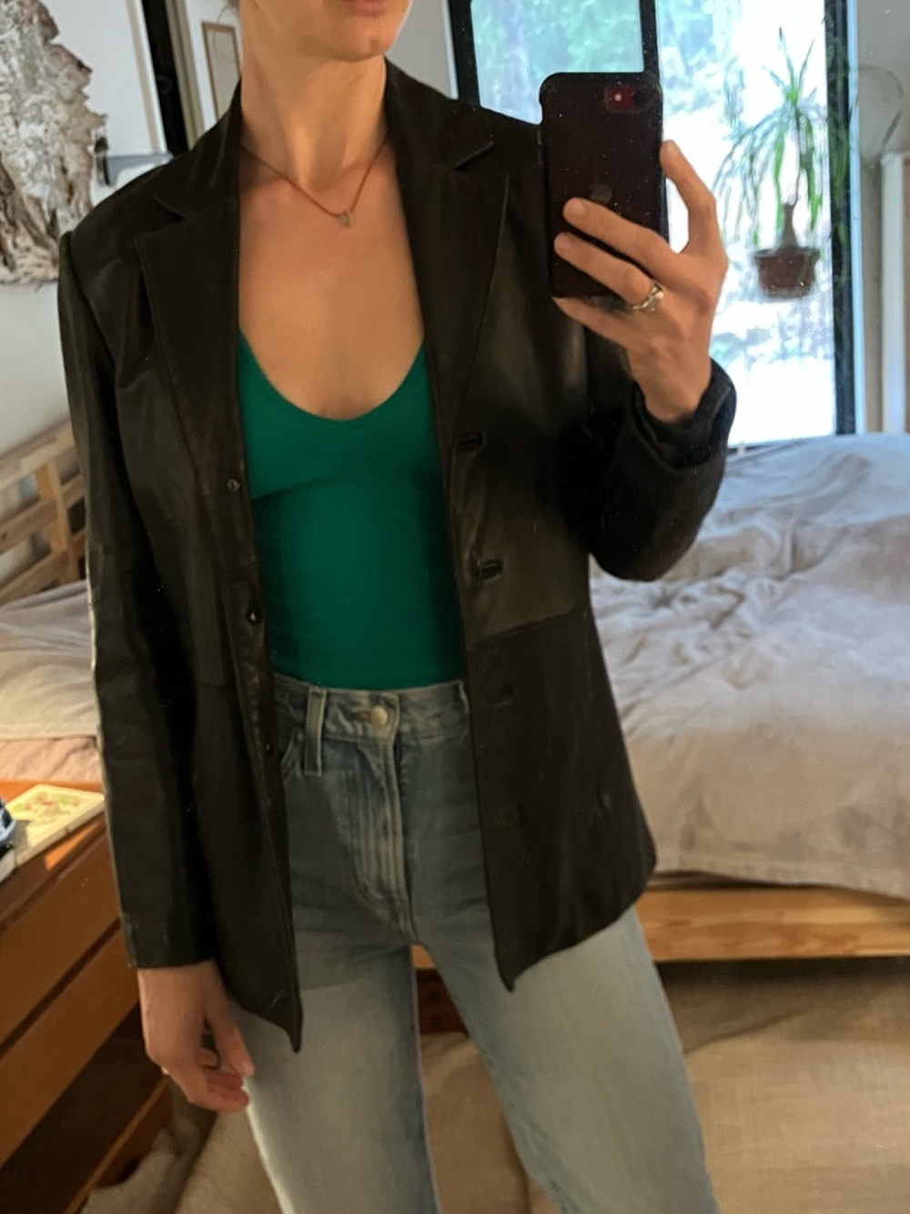 Leather blazer style jacket